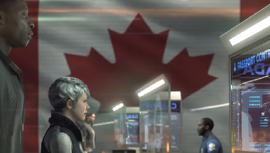 Luther and Kara at canadian border control